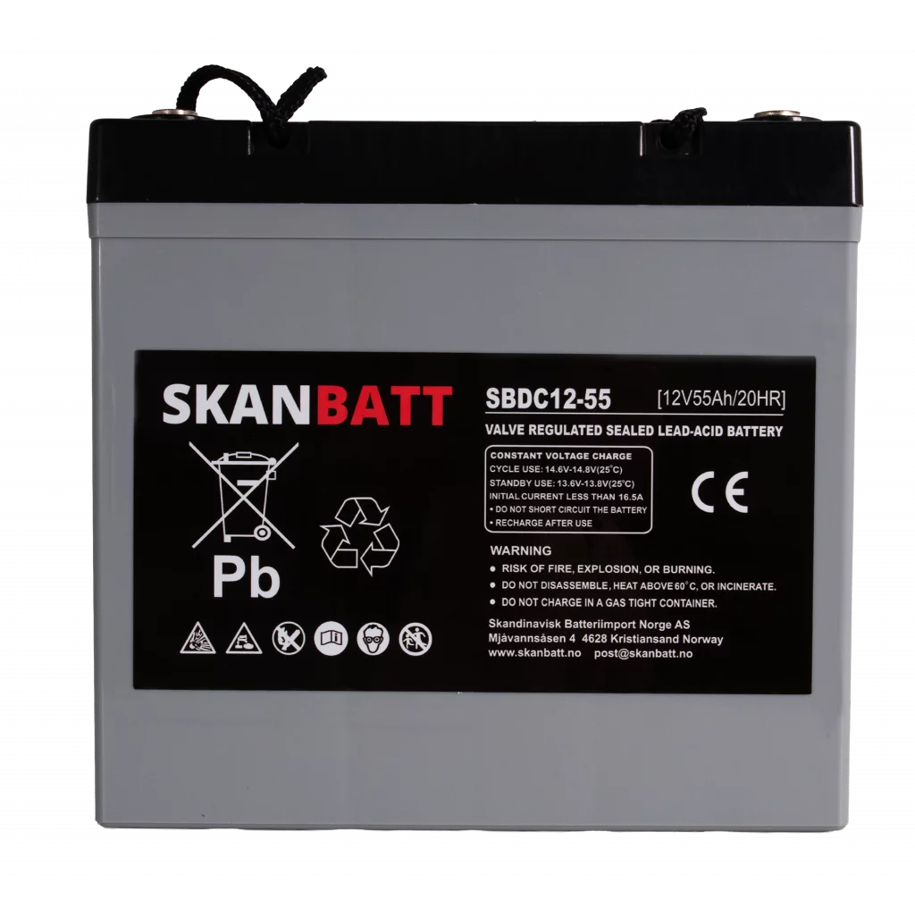 RITAR AGM Deep Cycle Batteri 12V 55AH (229x138x216mm) +venstre