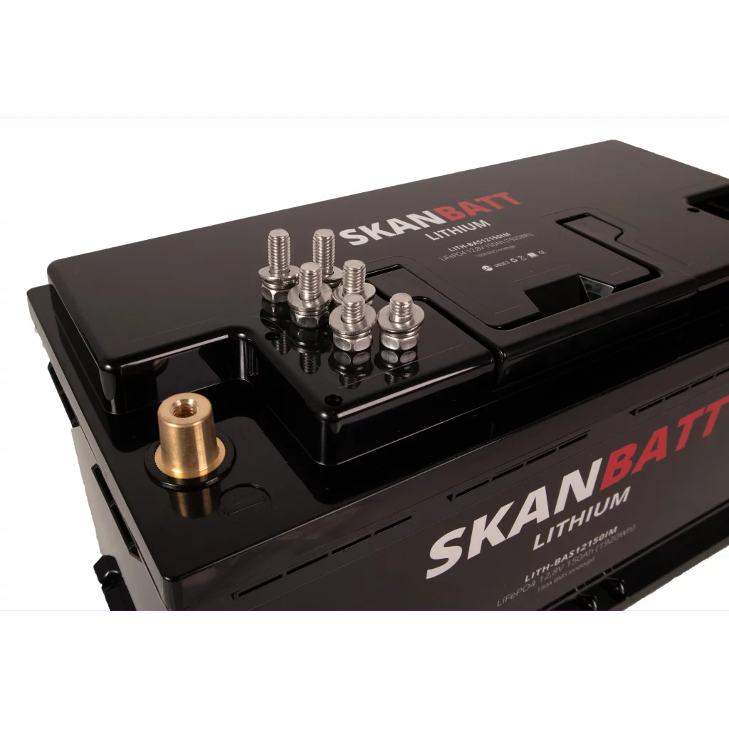 SKANBATT Lithium Batteri 12V 150AH 150A BMS (352x174x190mm)