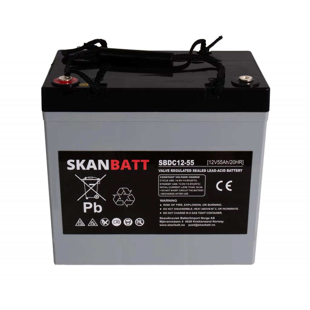 RITAR AGM Deep Cycle Batteri 12V 55AH (229x138x216mm) +venstre