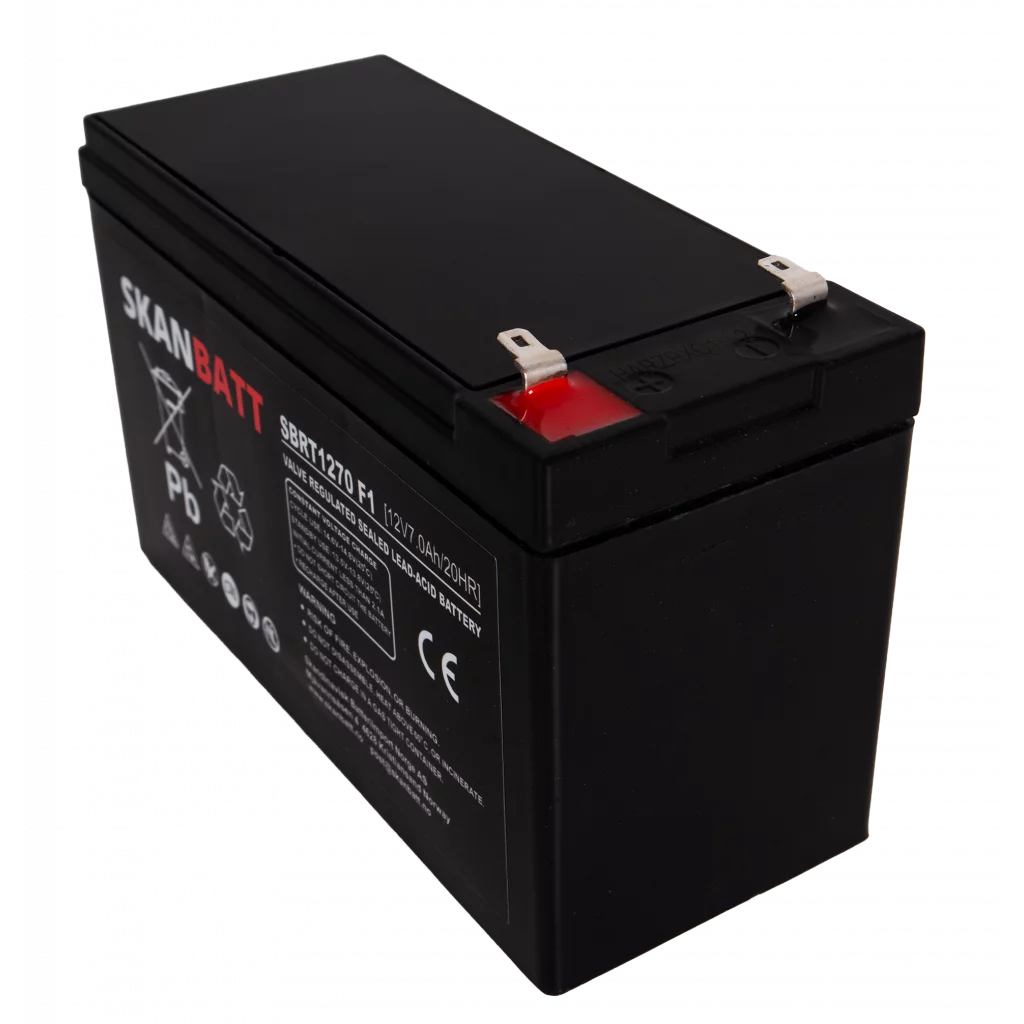 SKANBATT AGM Batteri 12V 7AH (151x65x94mm) F1