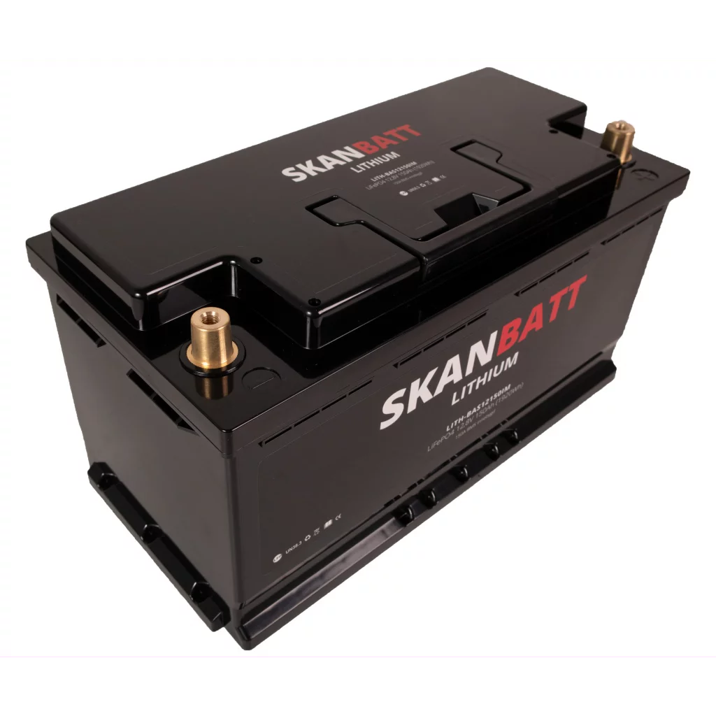 SKANBATT Lithium Batteri 12V 150AH 150A BMS (352x174x190mm)