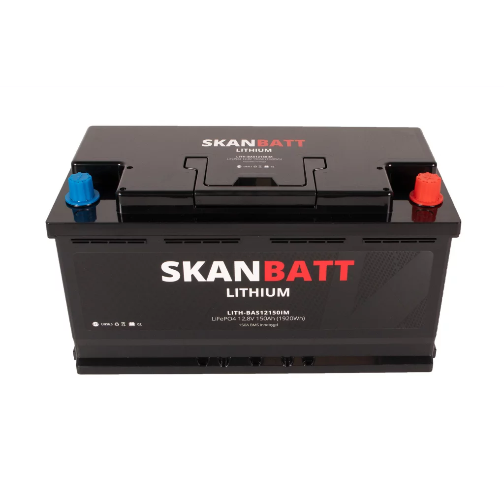 SKANBATT Lithium Batteri 12V 150AH 150A BMS (352x174x190mm)