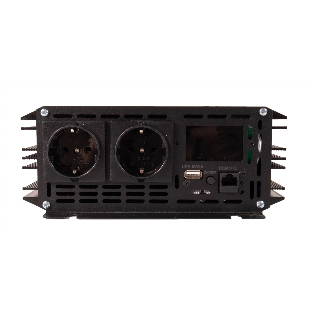 SKANBATT Inverter 12V 2000W  Ren Sinus m/Trådløs Fjernkontroll