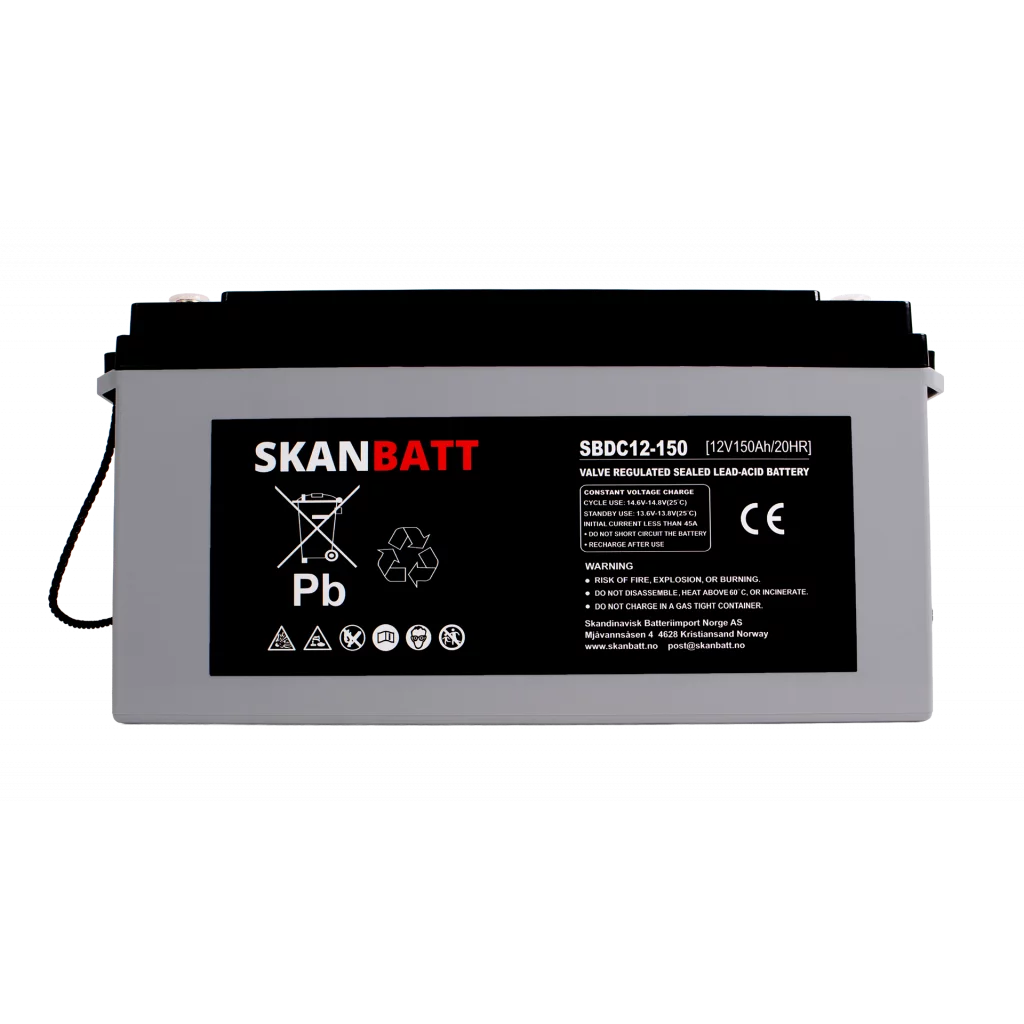 RITAR AGM Deep Cycle Batteri 12V 150AH C10 (483x170x241mm) +venstre