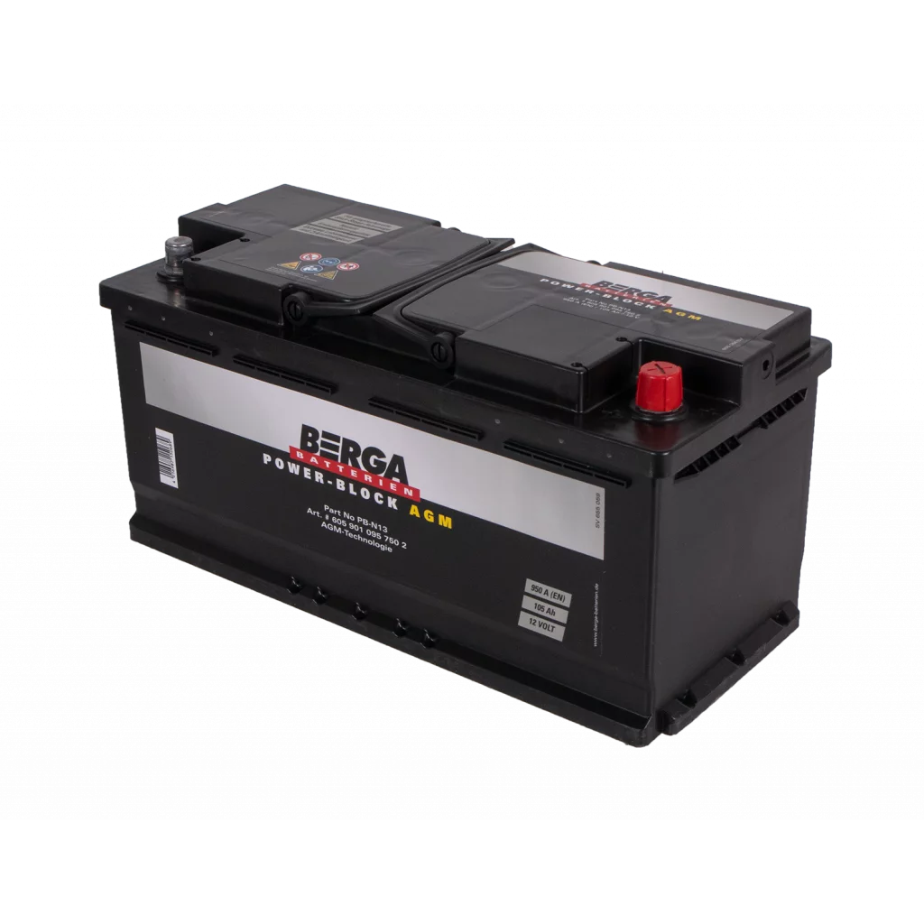 BERGA Power Block AGM 12V 105AH 950CCA (394/175/190mm)