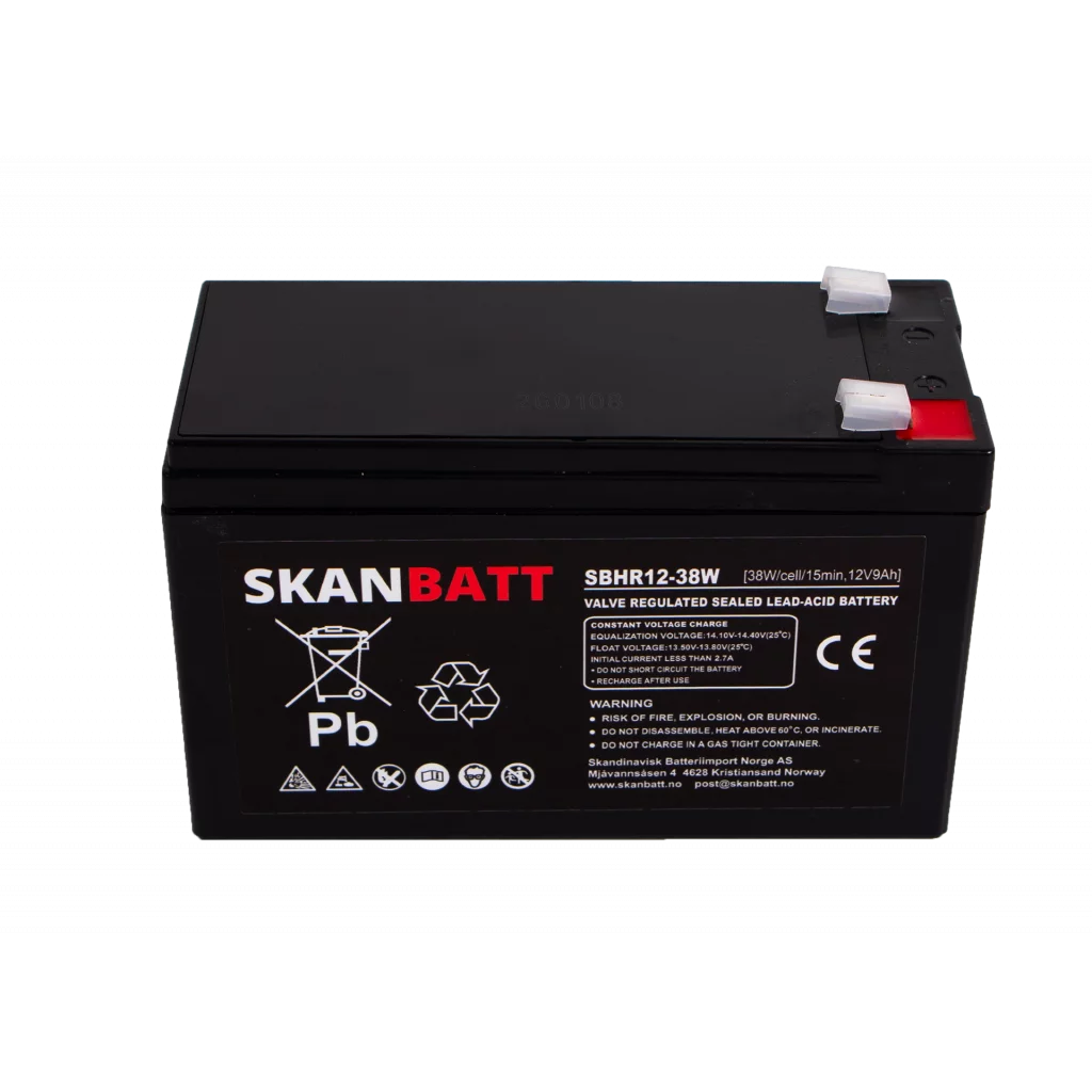SKANBATT High Rate AGM Batteri 12V 9AH (151x65x93,5mm) F2