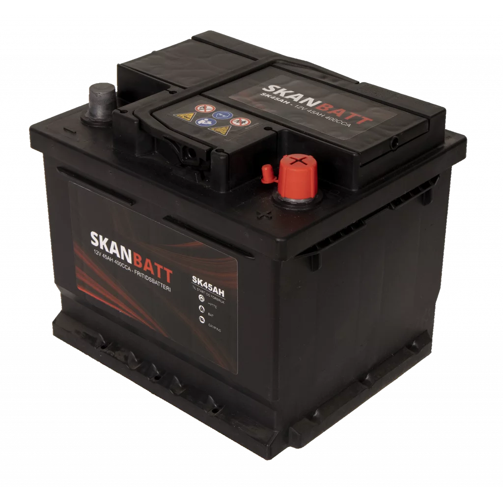 SKANBATT Fritidsbatteri 12V 45AH 400CCA (207x175x175/175mm) +høyre
