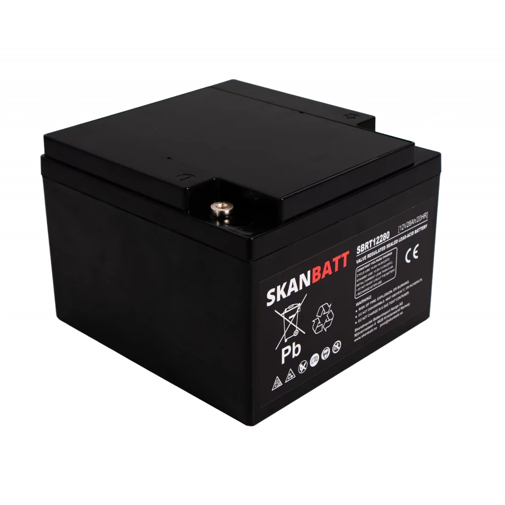 SKANBATT AGM Batteri 12V 28AH (166x175x125mm) M5