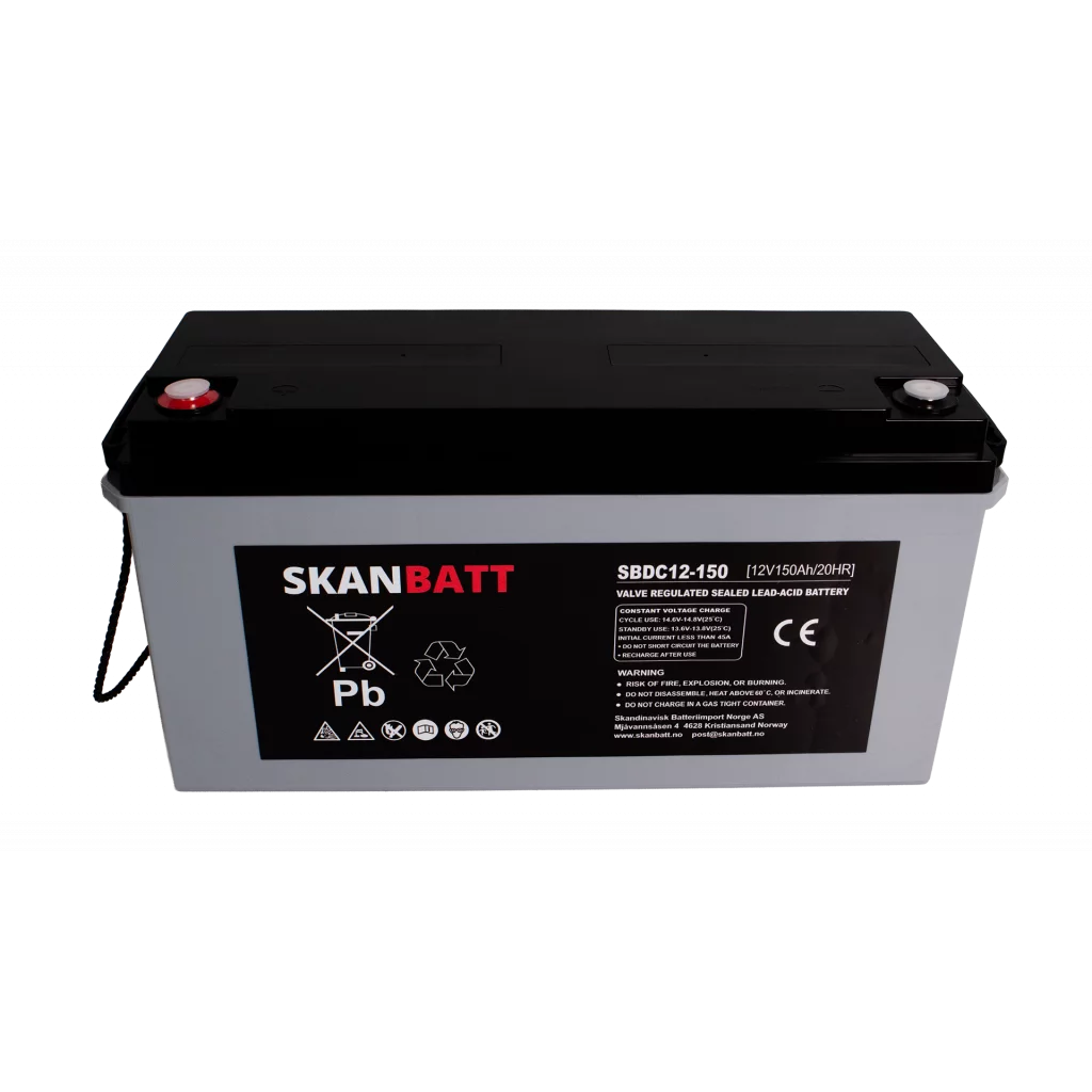 RITAR AGM Deep Cycle Batteri 12V 150AH C10 (483x170x241mm) +venstre