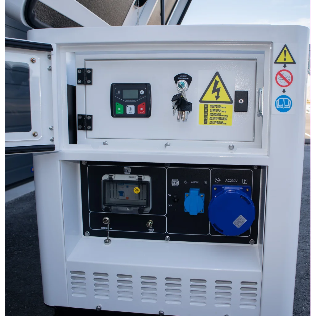 HYUNDAI DHY12000XSEm Strømaggregat 10000W 1-FAS 230V - Elektrisk start - Diesel - Forvarming - ATS - Vannkjølt
