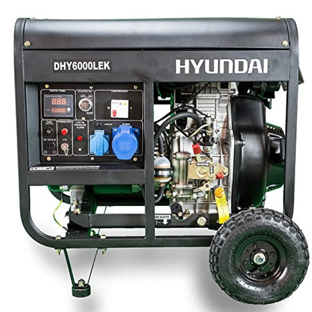 HYUNDAI DHY6000LEK Strømaggregat 5300W - Elektrisk start - Diesel