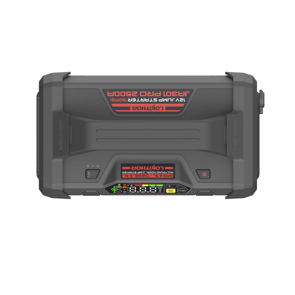 LOKITHOR Lithium Startbooster 12V 2500A med 150 PSI Luftkompressor