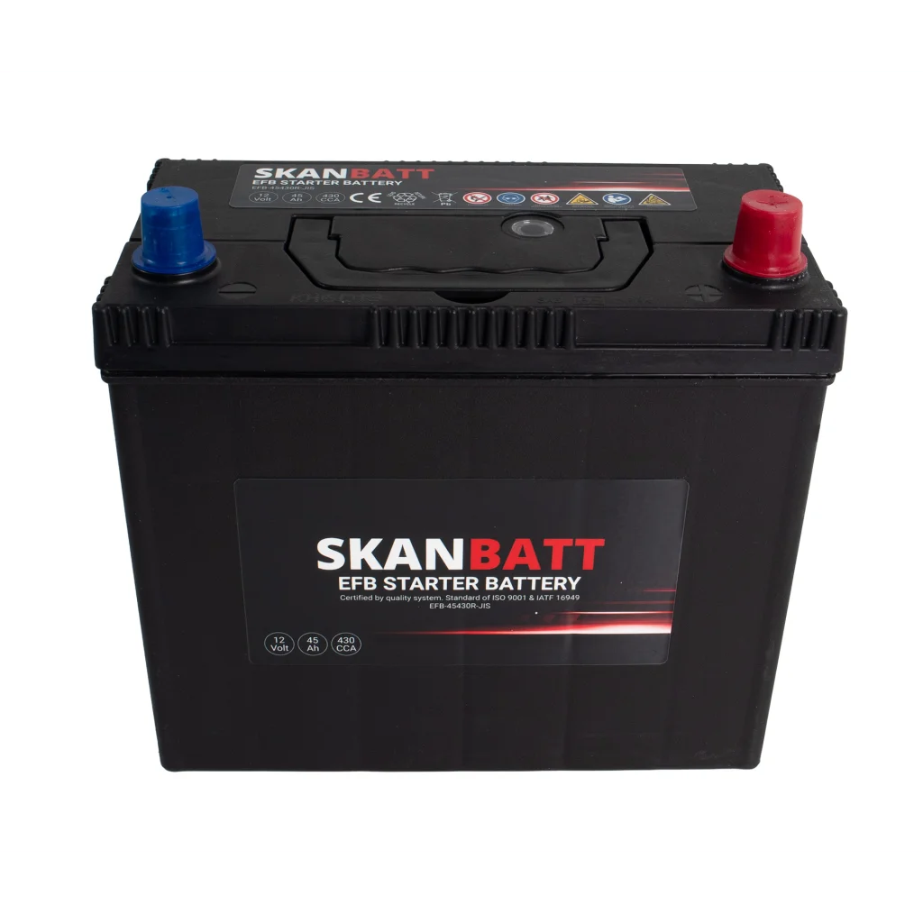 SKANBATT EFB Startbatteri 12V 45AH 430CCA (238x129x223mm) +R