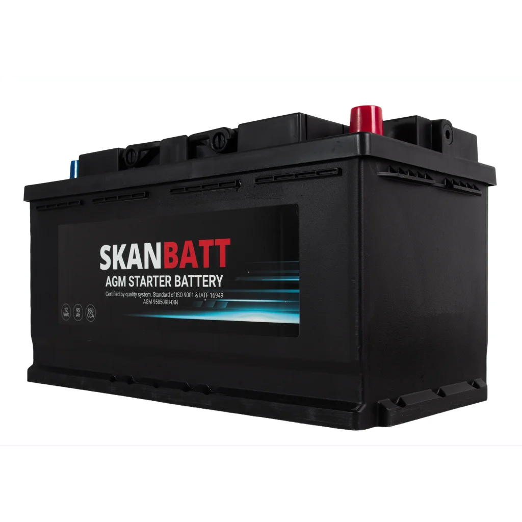 SKANBATT AGM Startbatteri 12V 95AH 850CCA (353x175x190mm) +R