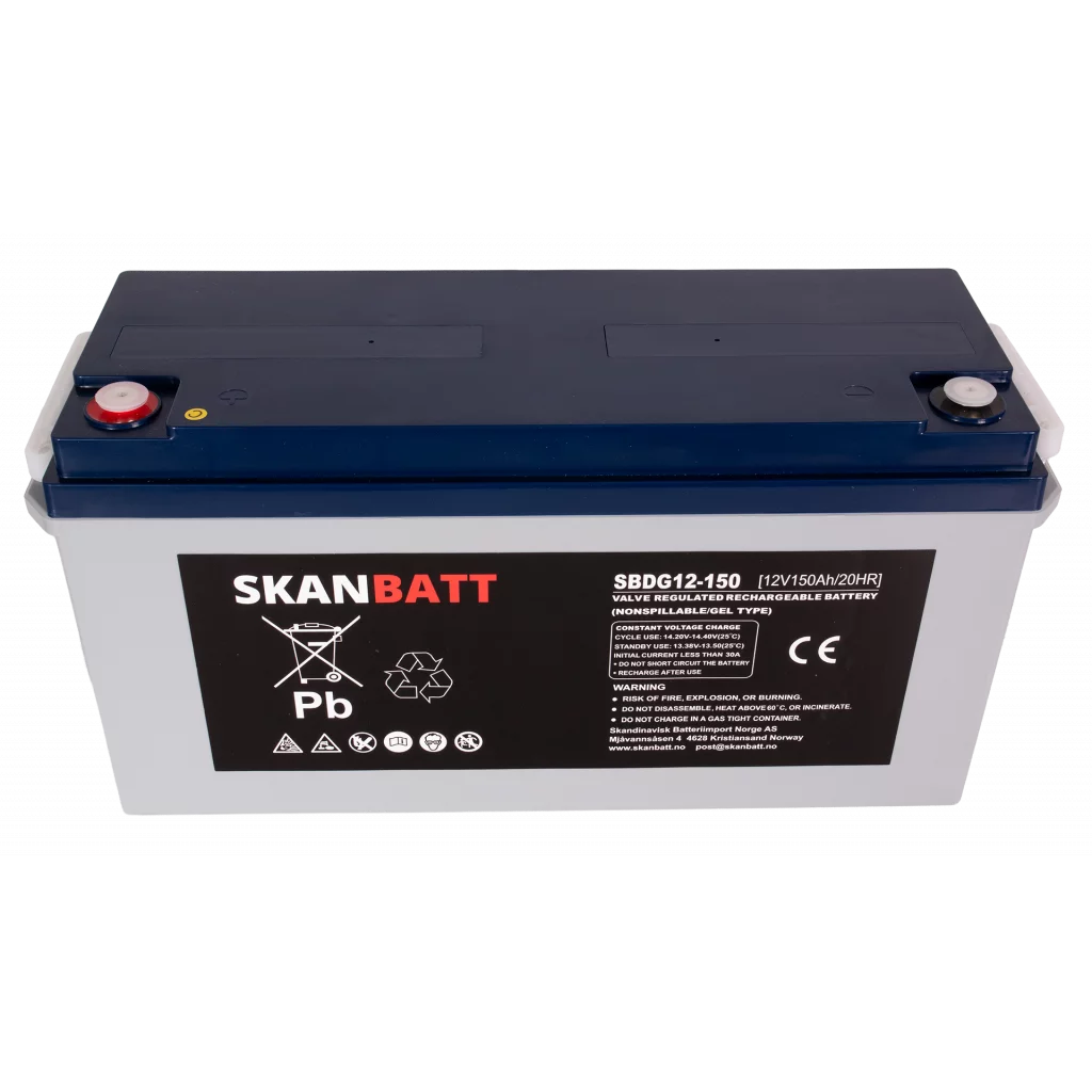 SKANBATT GEL Deep Cycle Batteri 12V 150AH (483x170x241mm) +venstre
