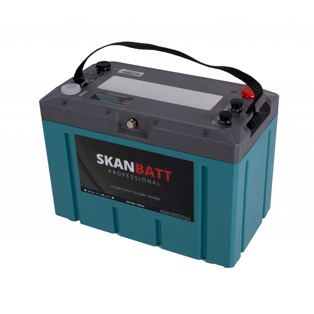SKANBATT Lithium HEAT - IP67 - 12V 100Ah 150A BMS - HEAT - BT