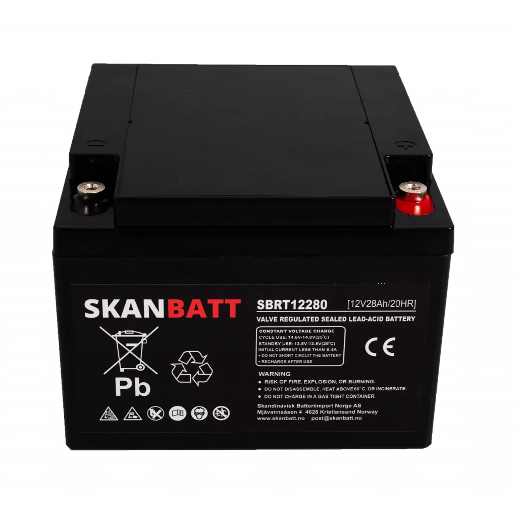 SKANBATT AGM Batteri 12V 28AH (166x175x125mm) M5