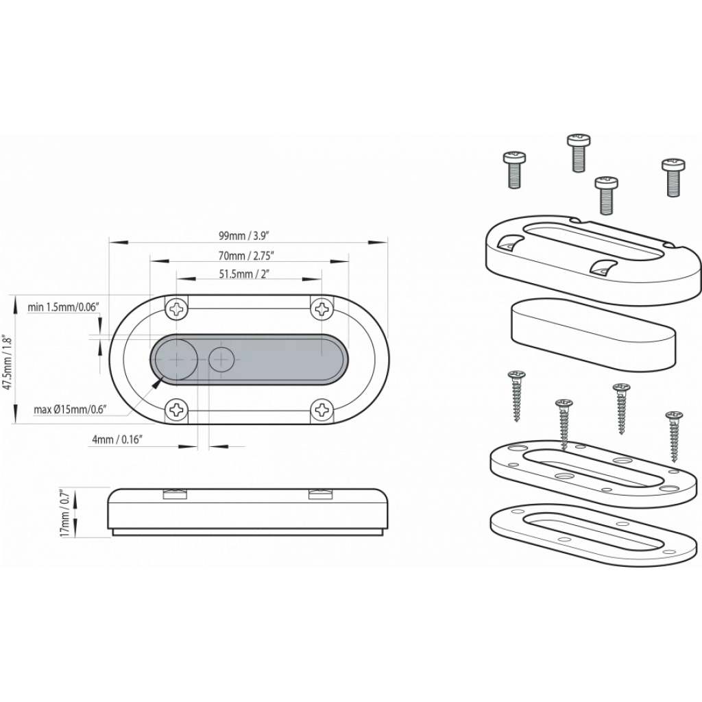 Scanstrut DS-MULTI kabelgjennomføring