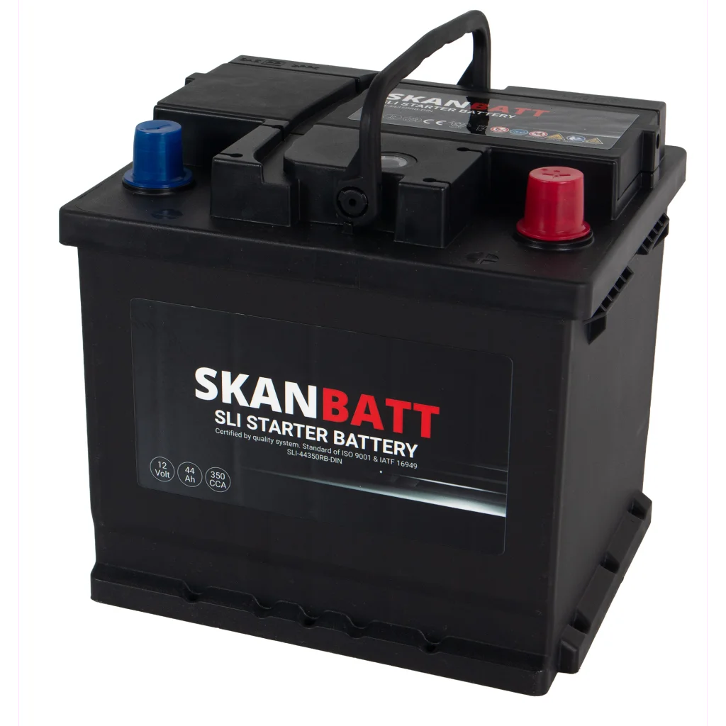 SKANBATT SLI Startbatteri 12V 44AH 350CCA (207x175x190mm) +R