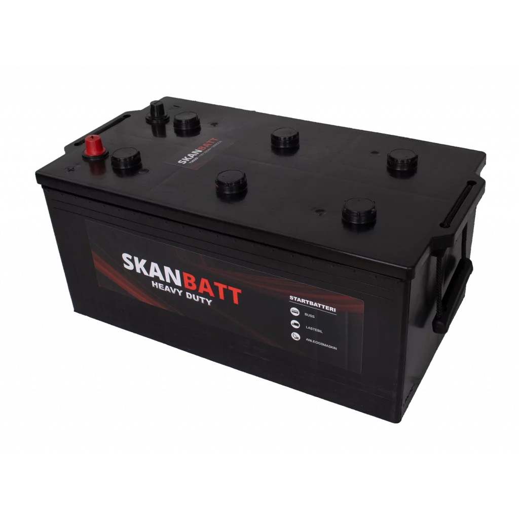 SKANBATT Startbatteri 12V 220AH 1200CCA (514x275x220/240mm) +høyre