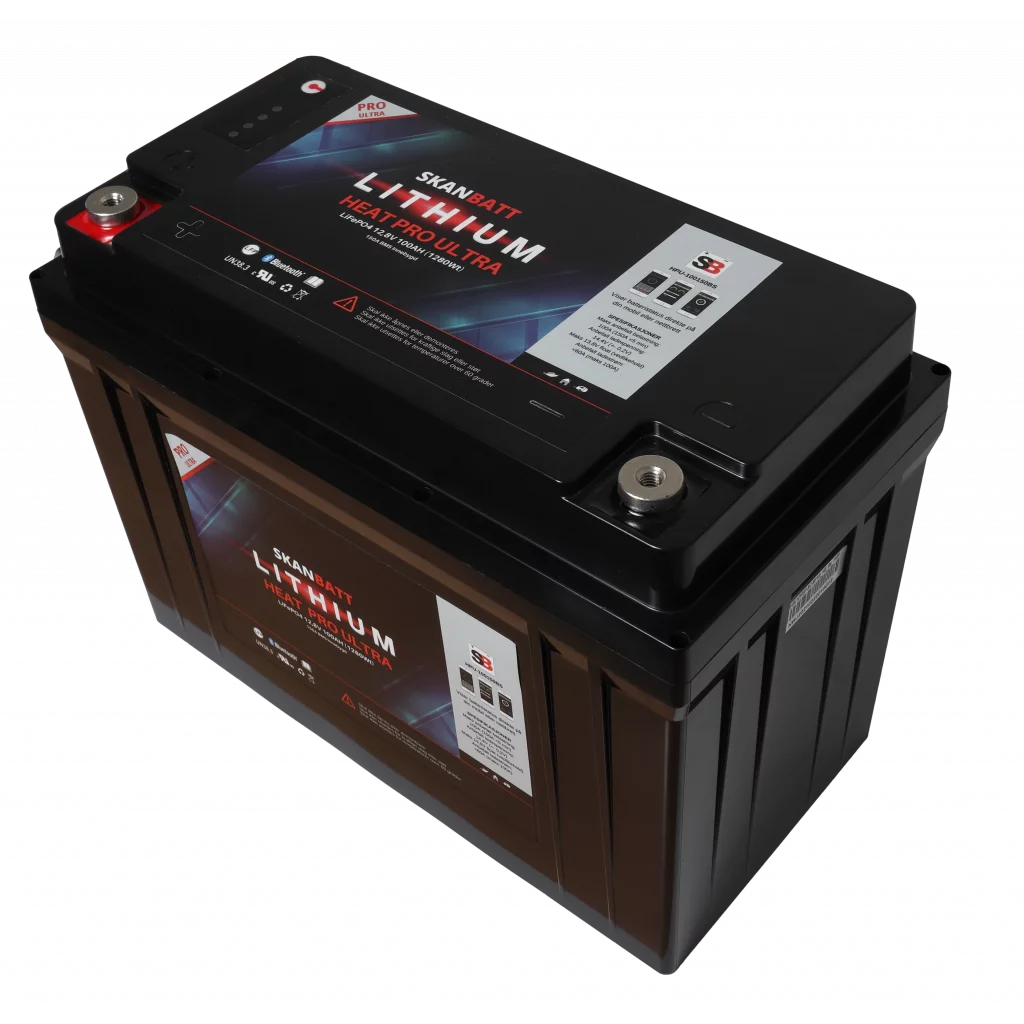 SKANBATT Lithium HEAT PRO 'Ultra' 12V 100AH - CAN Bus - 300A (<3s) - 8 års garanti