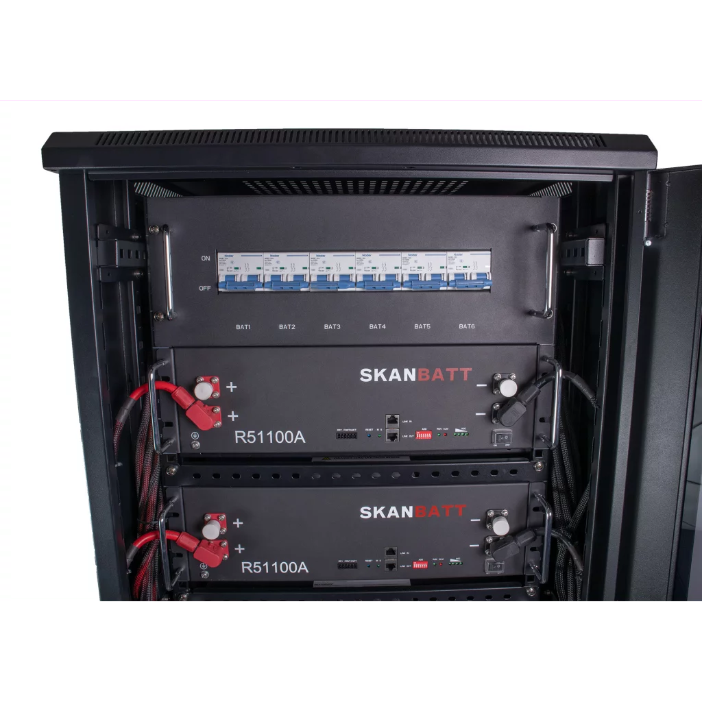 SKANBATT Kabinett/batteriskap for lithium rackmoduler 3U