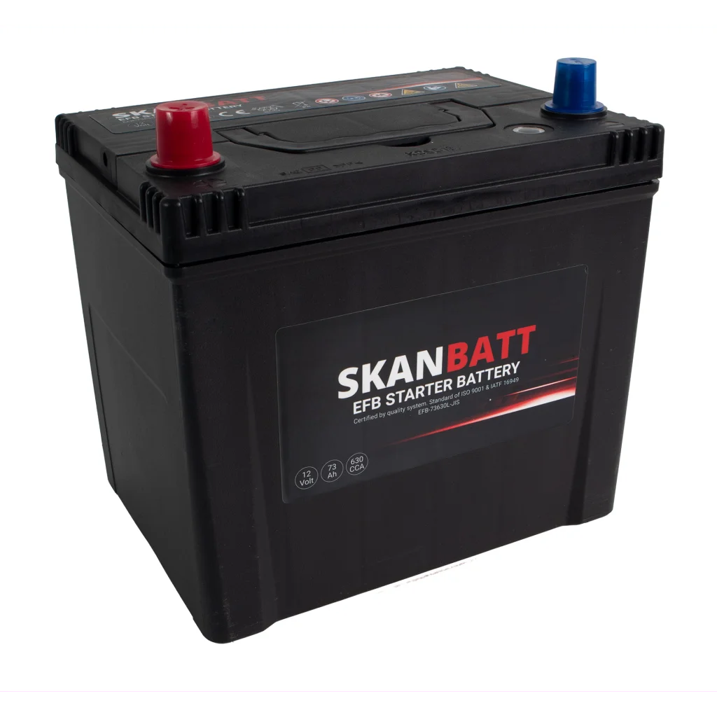 SKANBATT EFB Startbatteri 12V 73AH 630CCA (232x173x225mm) +L