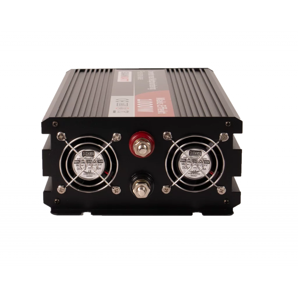 SKANBATT Inverter 12V 1000W Ren Sinus med Nettprioritering og Trådløs Fjernkontroll