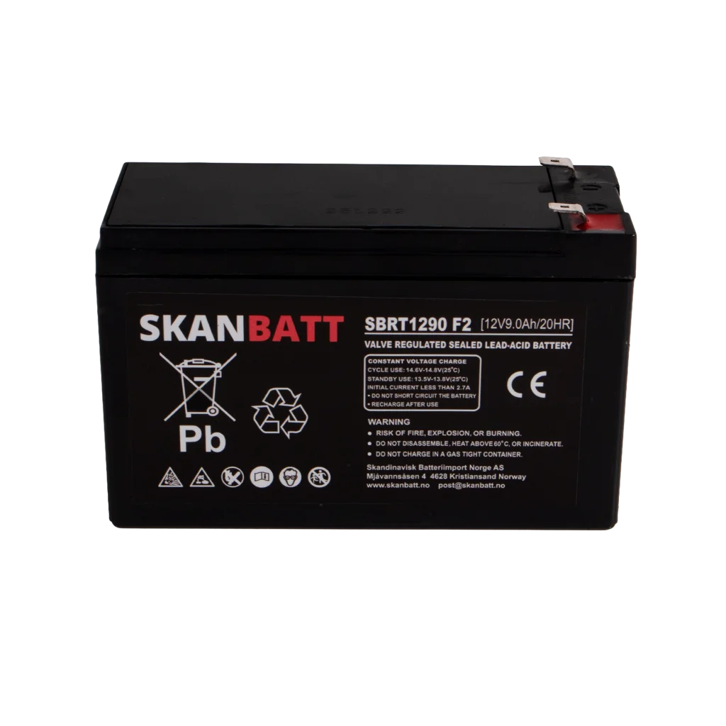SKANBATT AGM Batteri 12V 9AH (151x65x94mm) F2