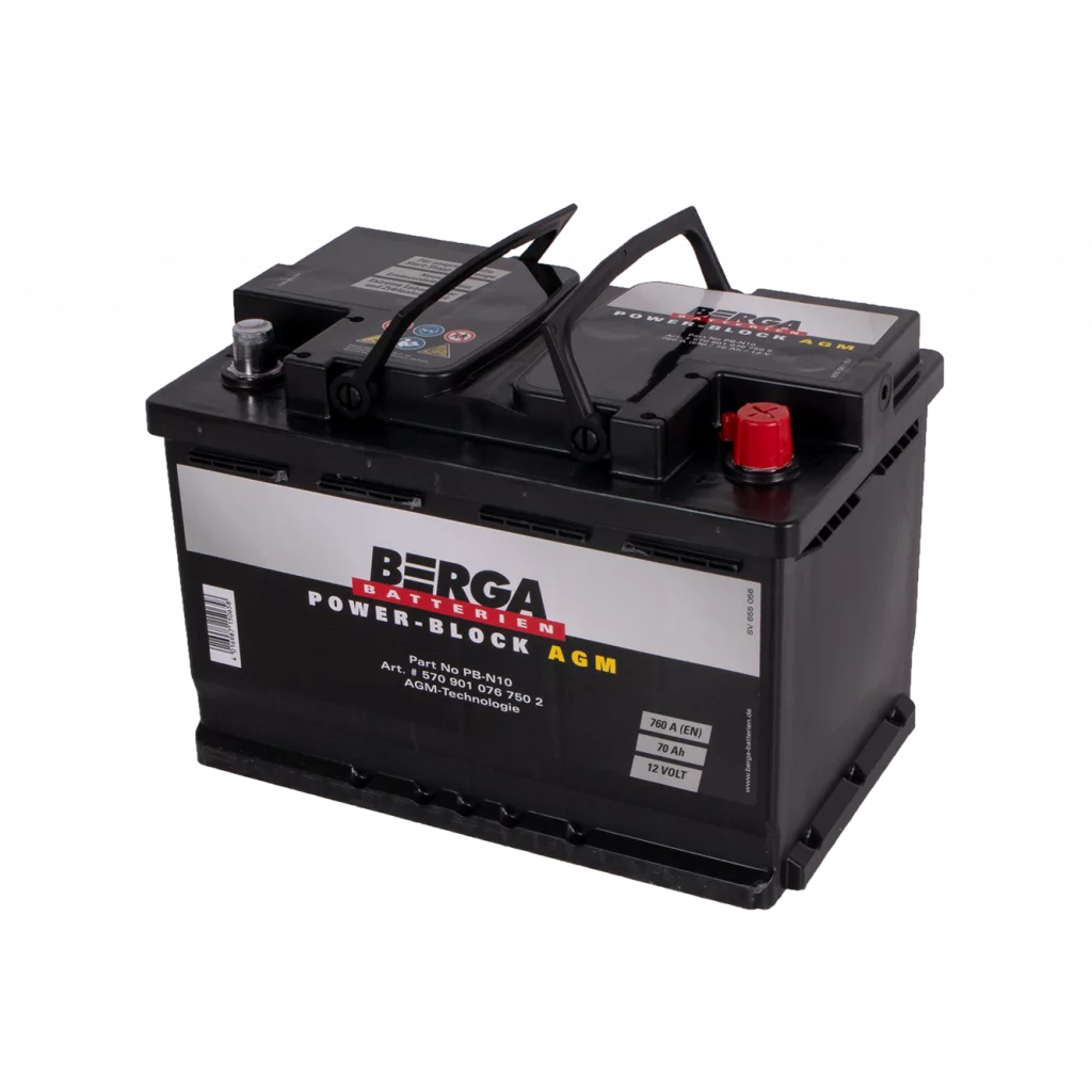 BERGA Power Block AGM 12V 70AH 760CCA (278/175/190mm)