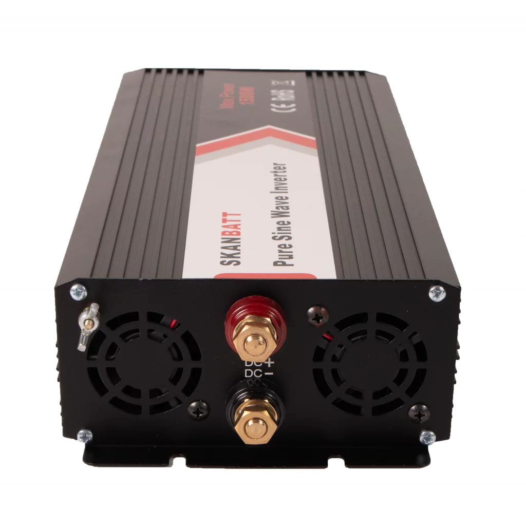 SKANBATT Inverter 12V 1500W Ren Sinus m/Trådløs Fjernkontroll 342x157x75mm