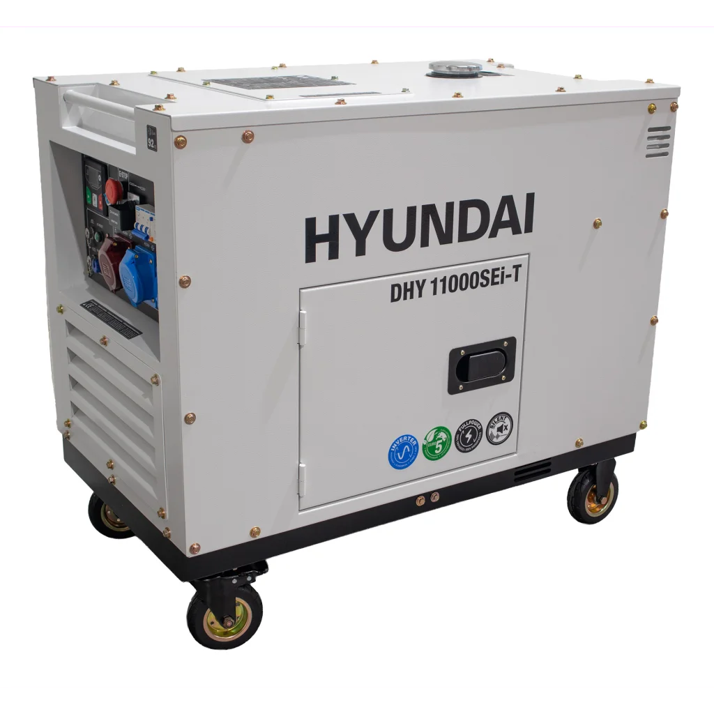 HYUNDAI DHY11000SEi-T Diesel Inverter Strømaggregat 8000W - Elektrisk start - 400V/230V - ATS