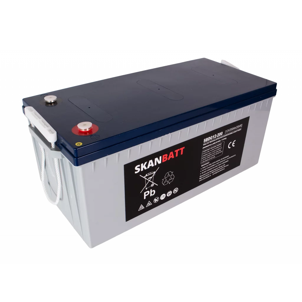SKANBATT GEL Deep Cycle Batteri 12V 200AH (522x240x223mm) +høyre