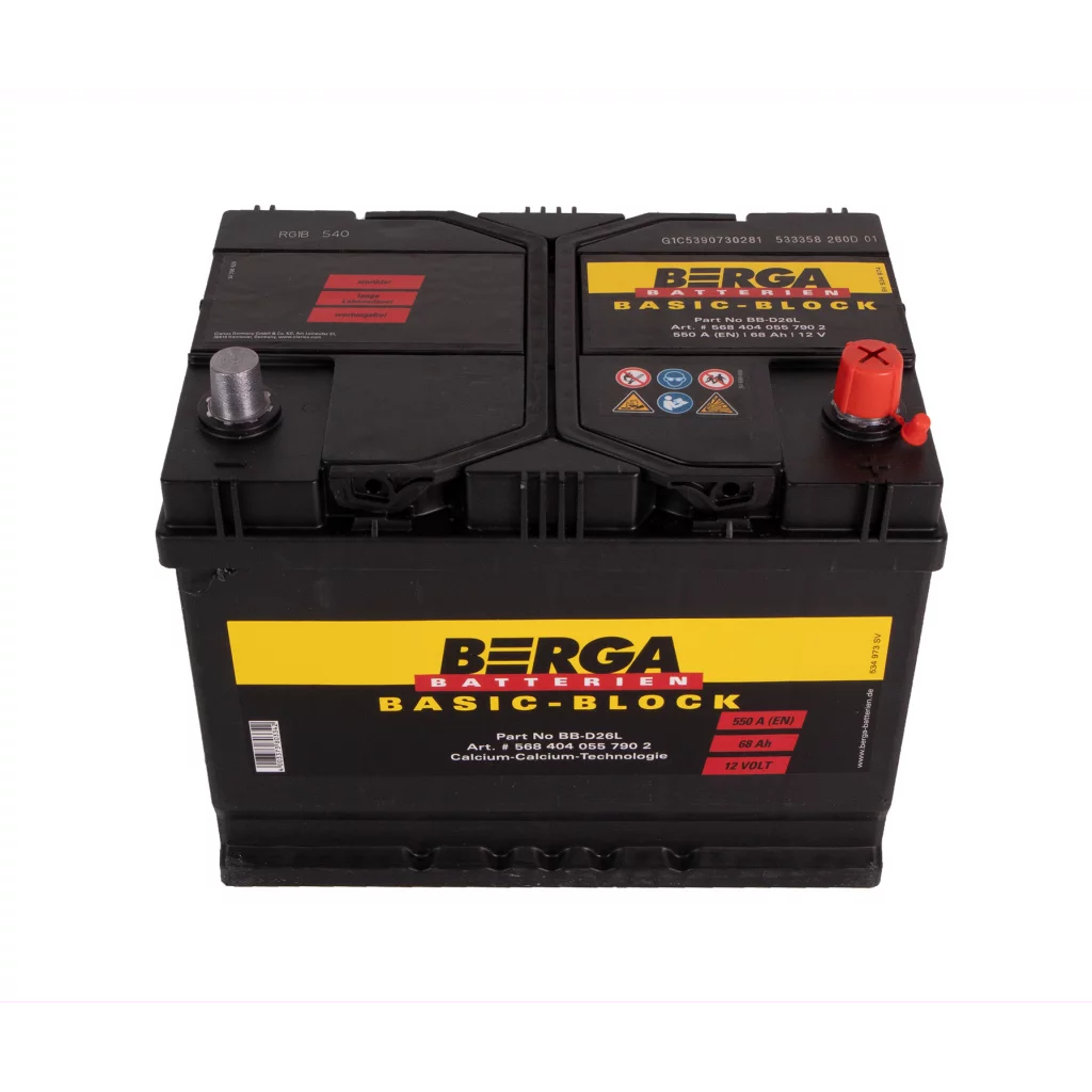 BERGA Basic Block 12V 68AH 550CCA (261/175/220mm)