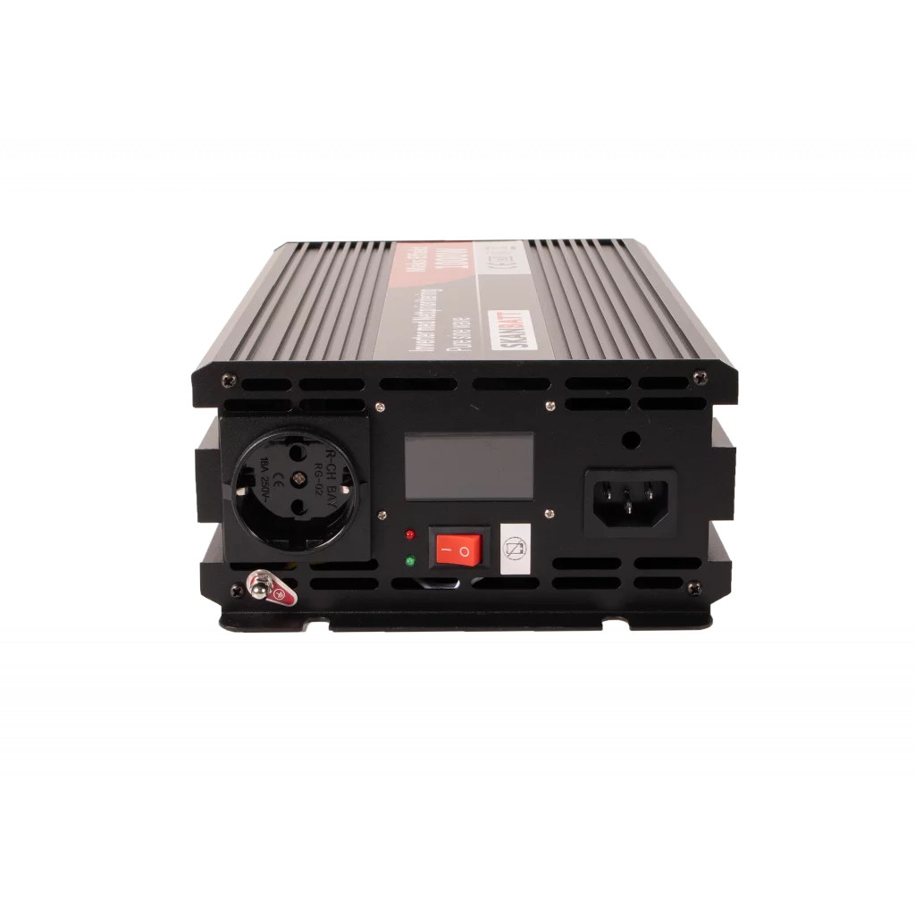 SKANBATT Inverter 12V 1000W Ren Sinus med Nettprioritering og Trådløs Fjernkontroll