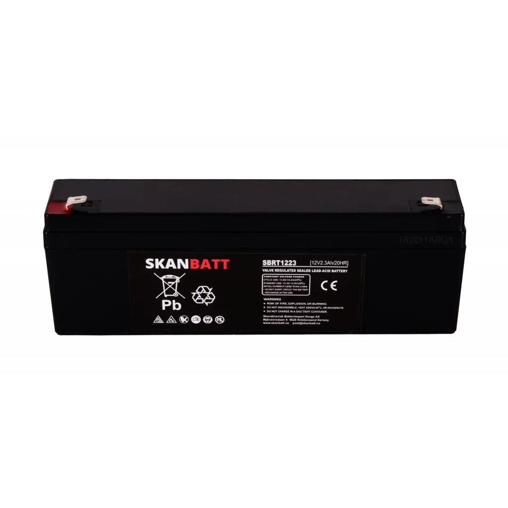 SKANBATT AGM Batteri 12V 2,3AH (178x35x61mm) F1