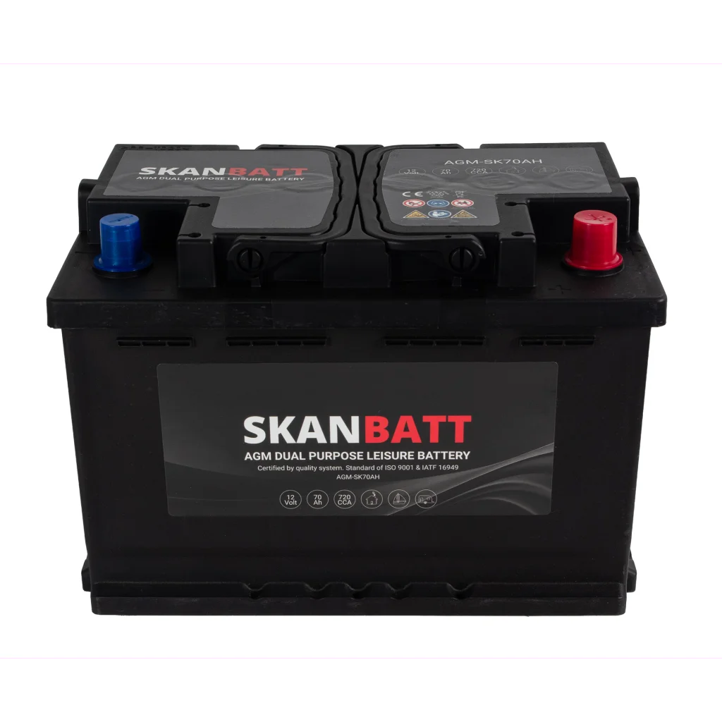 SKANBATT AGM Dual Purpose 12V 70AH 720CCA/850CA (278x175x190mm) +H