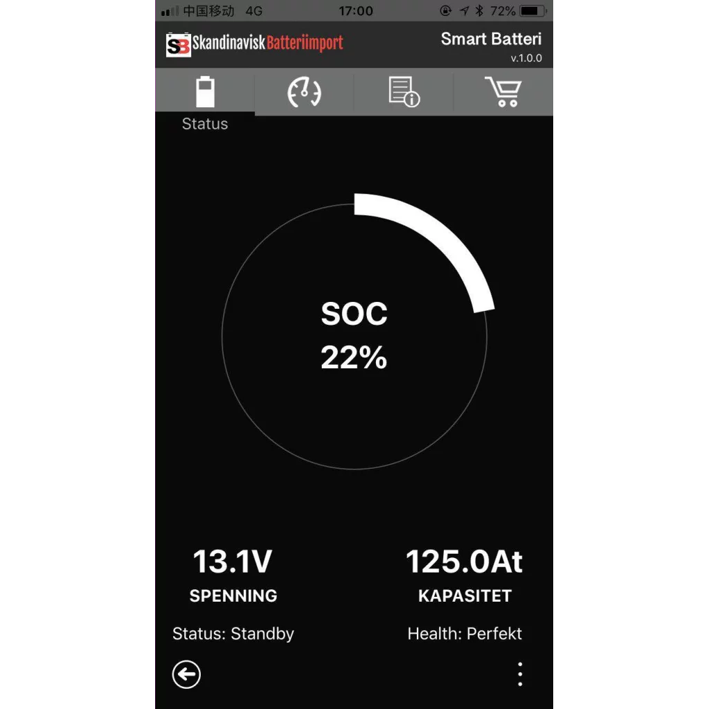SKANBATT Bluetooth Lithium Batteri 12V 50AH 50A BMS
