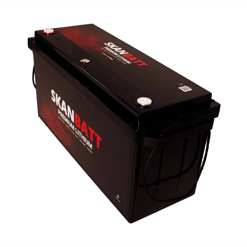 SKANBATT Premium Lithium - 24V 100Ah 100A BMS - 502x186x242mm - Bluetooth - 8 Års garanti