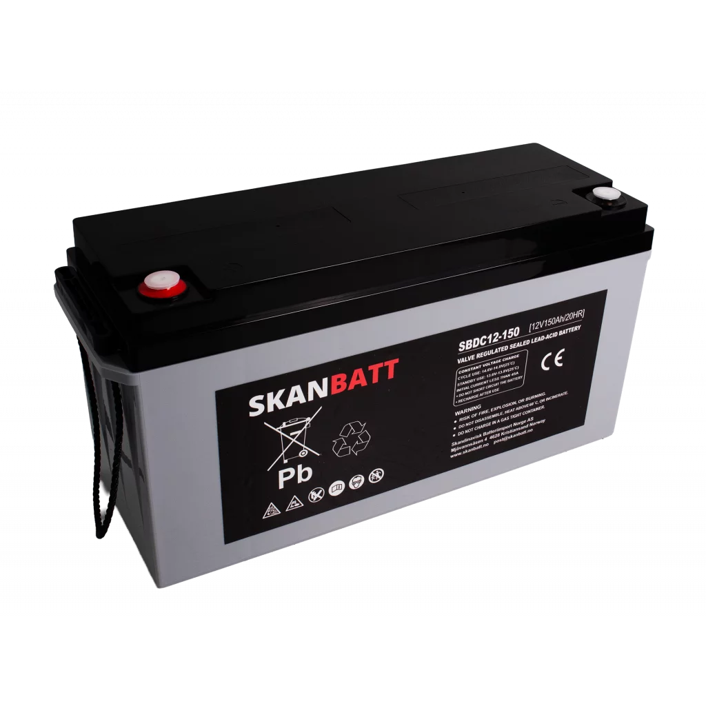 RITAR AGM Deep Cycle Batteri 12V 150AH C10 (483x170x241mm) +venstre