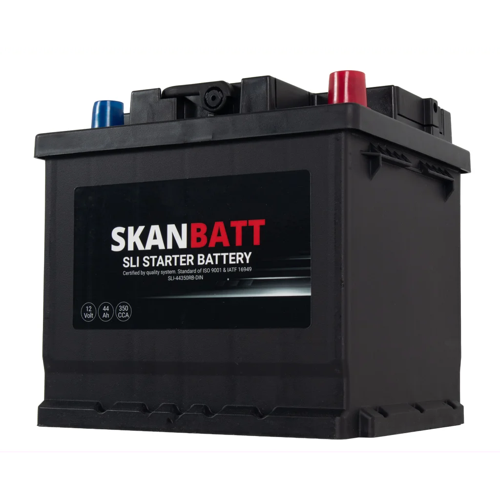 SKANBATT SLI Startbatteri 12V 44AH 350CCA (207x175x190mm) +R
