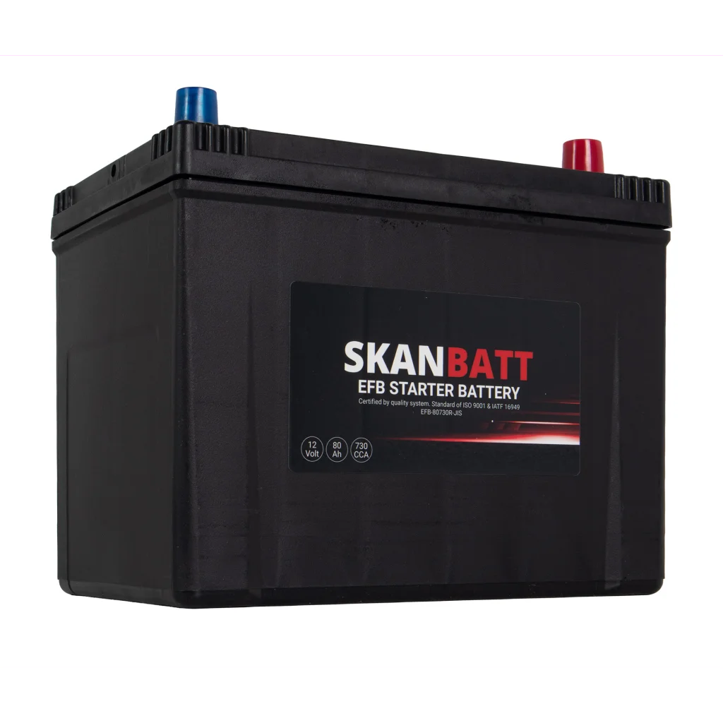 SKANBATT EFB Startbatteri 12V 80AH 730CCA (260x174x225mm) +R