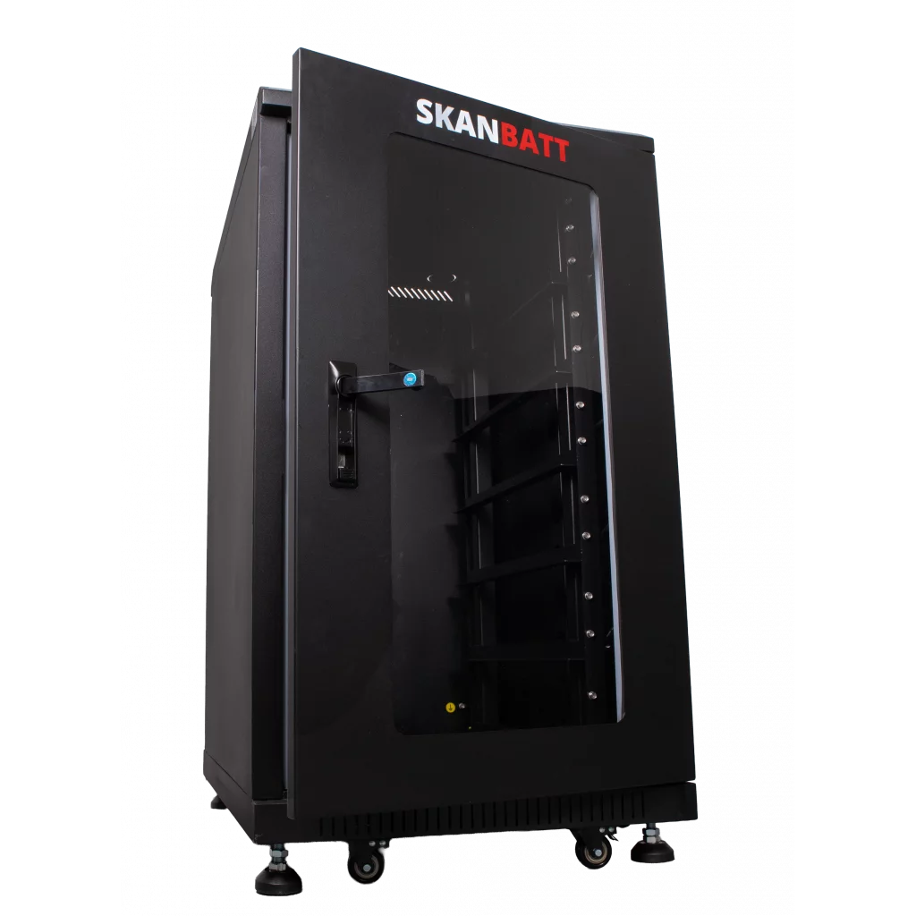 SKANBATT Kabinett/batteriskap for lithium rackmoduler 3U