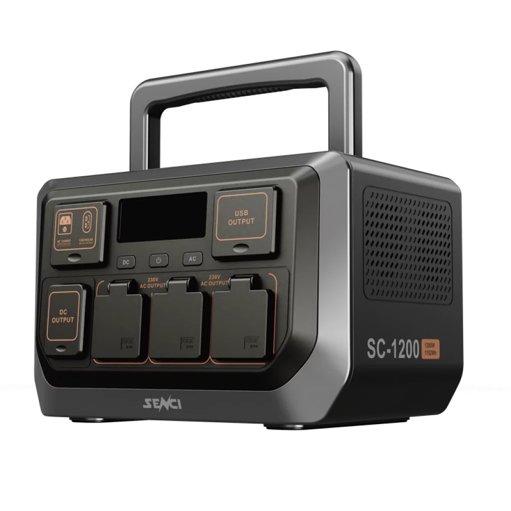 SENCI Lithium LPS 1152Wh Power Station med 1200W (2400W) sinus inverter