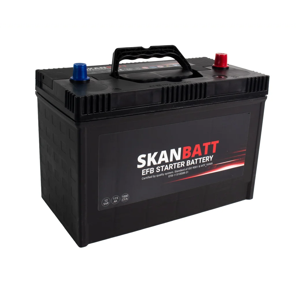 SKANBATT EFB Startbatteri 12V 115AH 1000CCA (330x173x239mm) +R