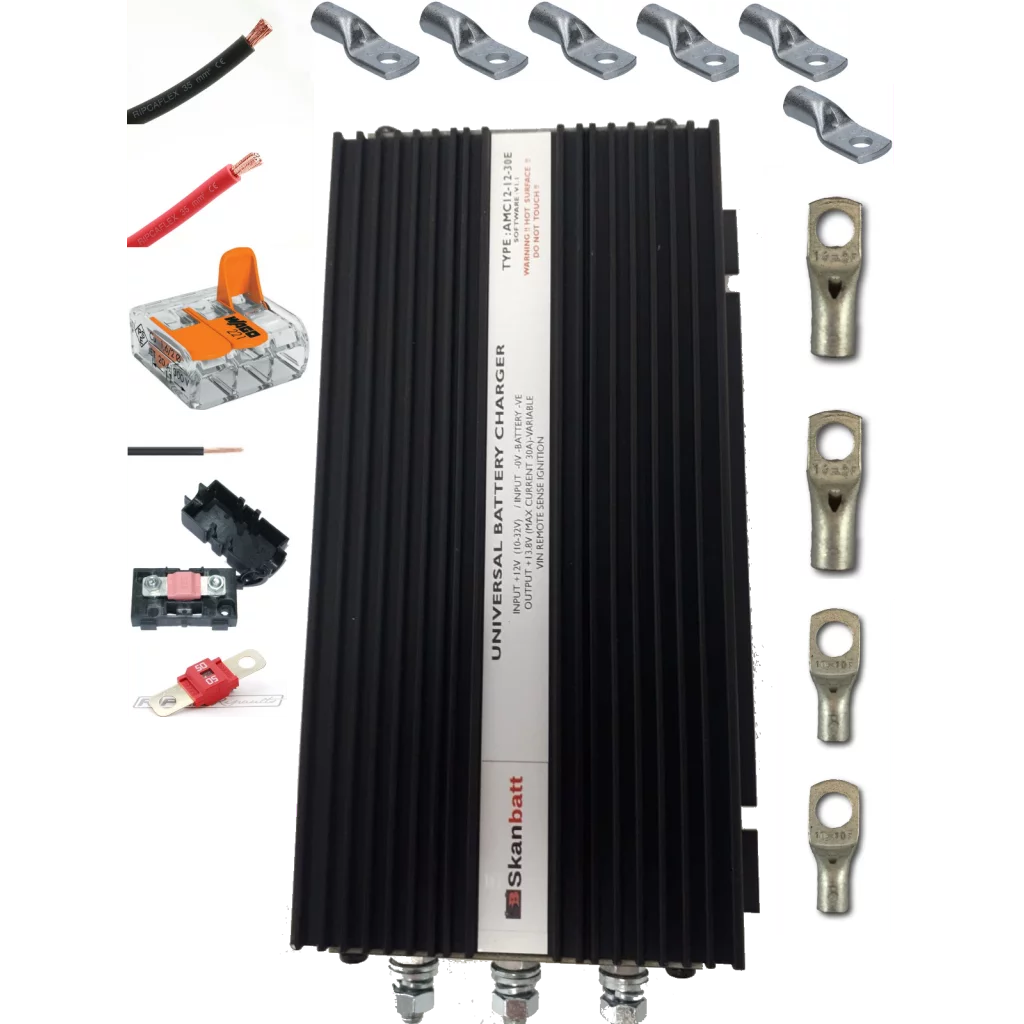 Ladepakke BÅT m/ Skanbatt 35A dynamo hurtiglader og monteringskit