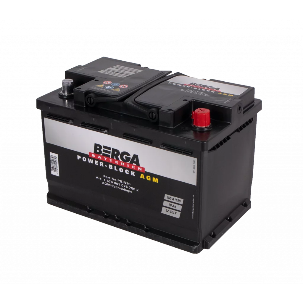 BERGA Power Block AGM 12V 70AH 760CCA (278/175/190mm)