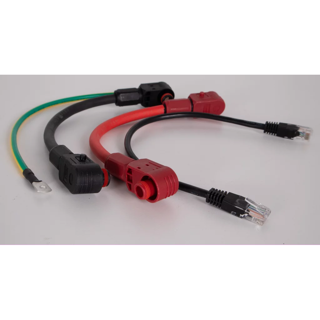 SKANBATT kabelsett til rack 3U for parallell kobling (Rød og svart ) - 25mm2 - 30 cm