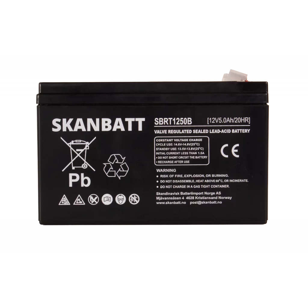 SKANBATT AGM Batteri 12V 5AH (150x50x100mm) F2
