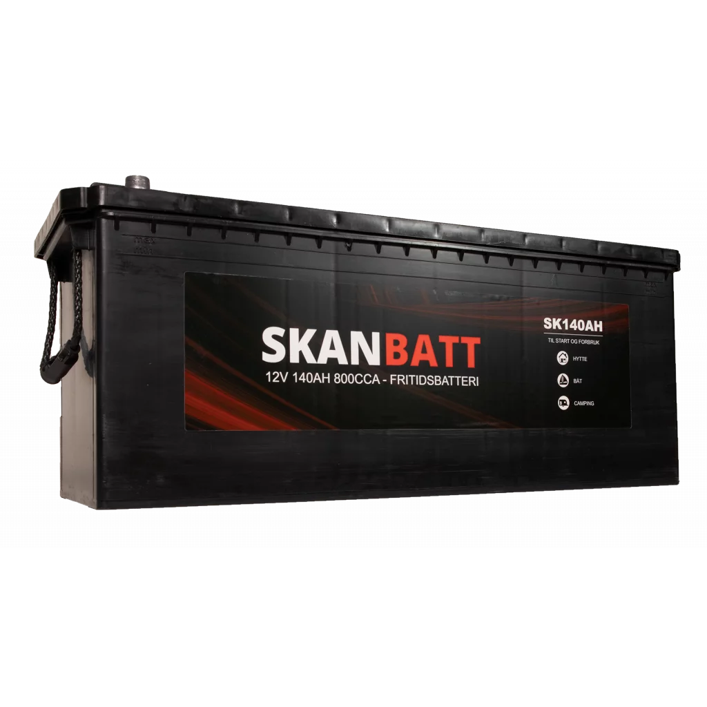 SKANBATT Fritidsbatteri 12V 140AH 800CCA (513x188x203/223mm) +venstre